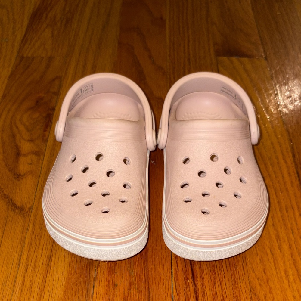 Crocs Child Crocband Clogs- pink and white